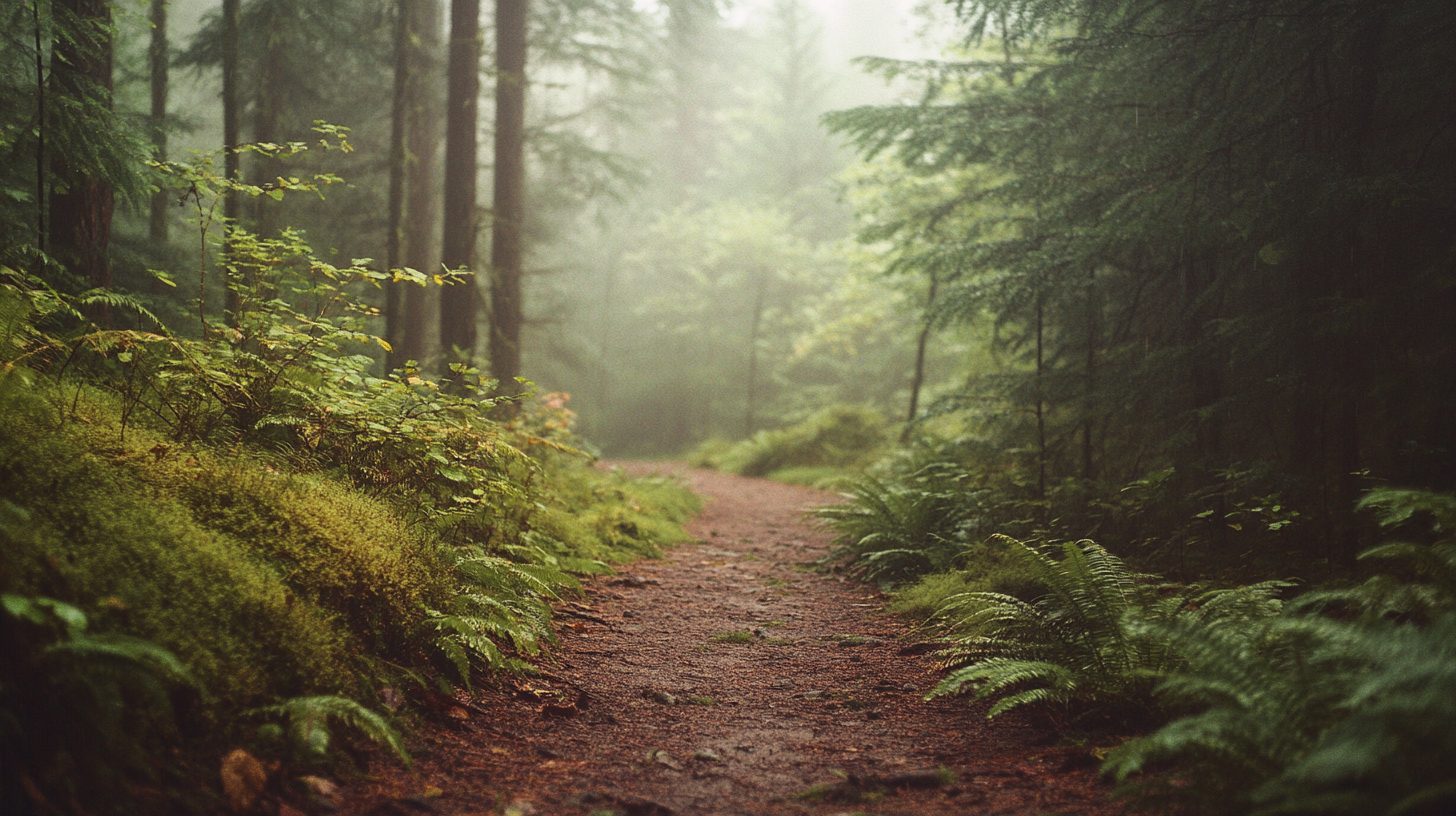 Soft morning light filtering through a quiet forest